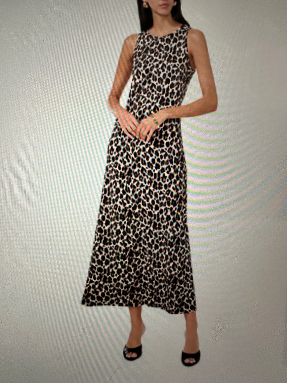 Leopard Print Jersey midi halter dress
